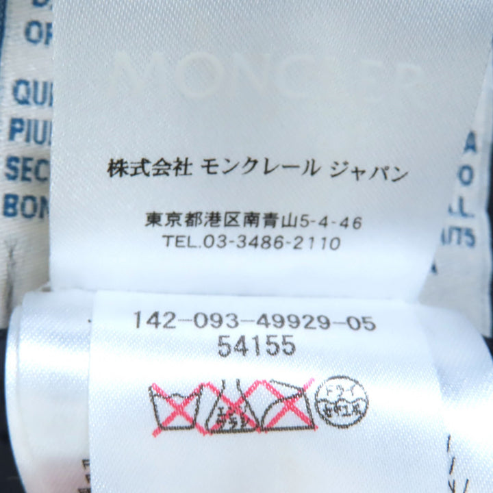 良品◇MONCLER モンクレール 420934992905 54155 FLAMME GIUBBOTTO ロゴワッペン付 ダブルジップ ダウンコート ダークネイビー 0 正規品