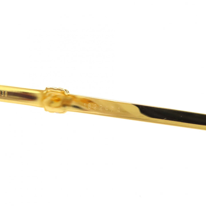 美品△Cartier カルティエ ハーフリム トリニティ 4Pブルージェムストーン メガネ 眼鏡 アイウェア ゴールド ブラック 54□18 130 度入り