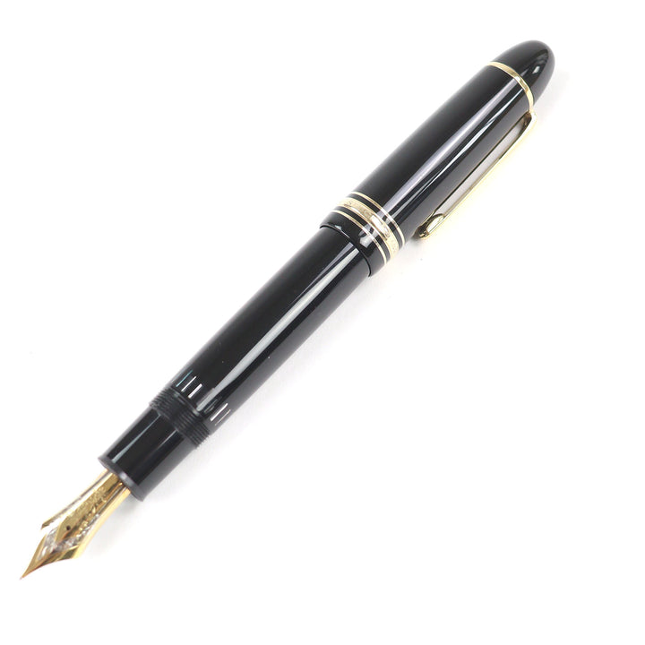 美品□MONTBLANC モンブラン マイスターシュテュック 149 ペン先18K Mニブ キャップ式 万年筆 ブラック ゴールド ドイツ製 メンズ