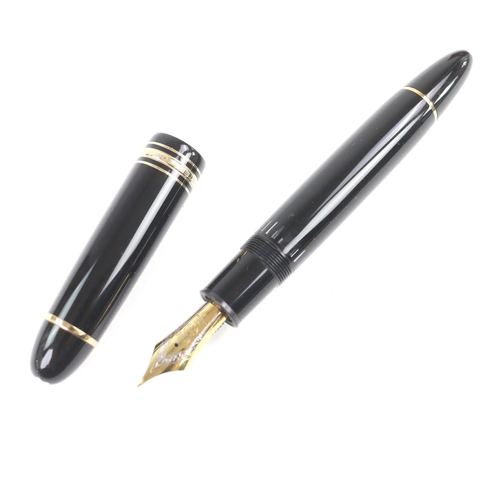 美品□MONTBLANC モンブラン マイスターシュテュック 149 ペン先18K Mニブ キャップ式 万年筆 ブラック ゴールド ドイツ製 メンズ