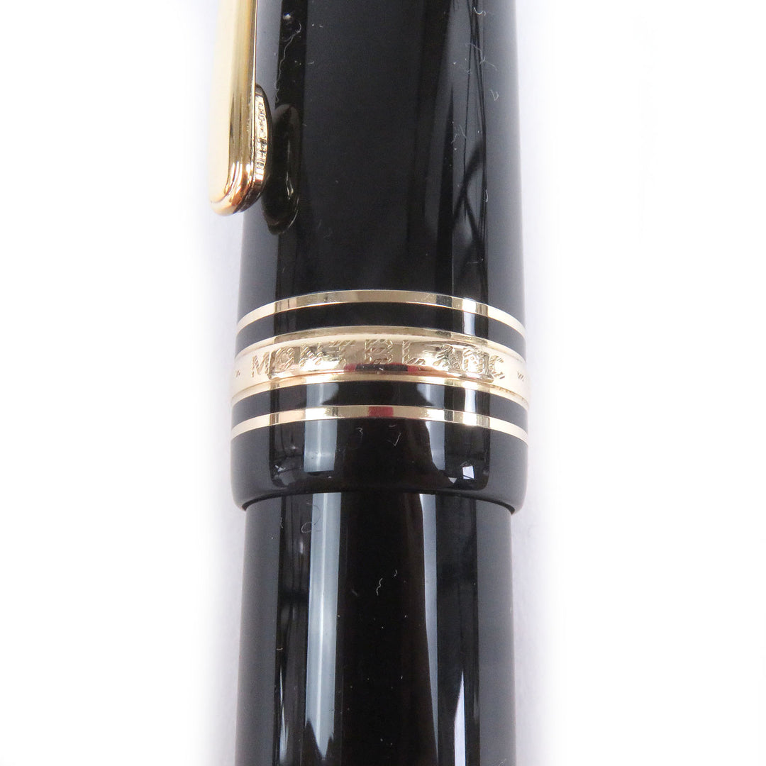 美品□MONTBLANC モンブラン マイスターシュテュック 149 ペン先18K Mニブ キャップ式 万年筆 ブラック ゴールド ドイツ製 メンズ