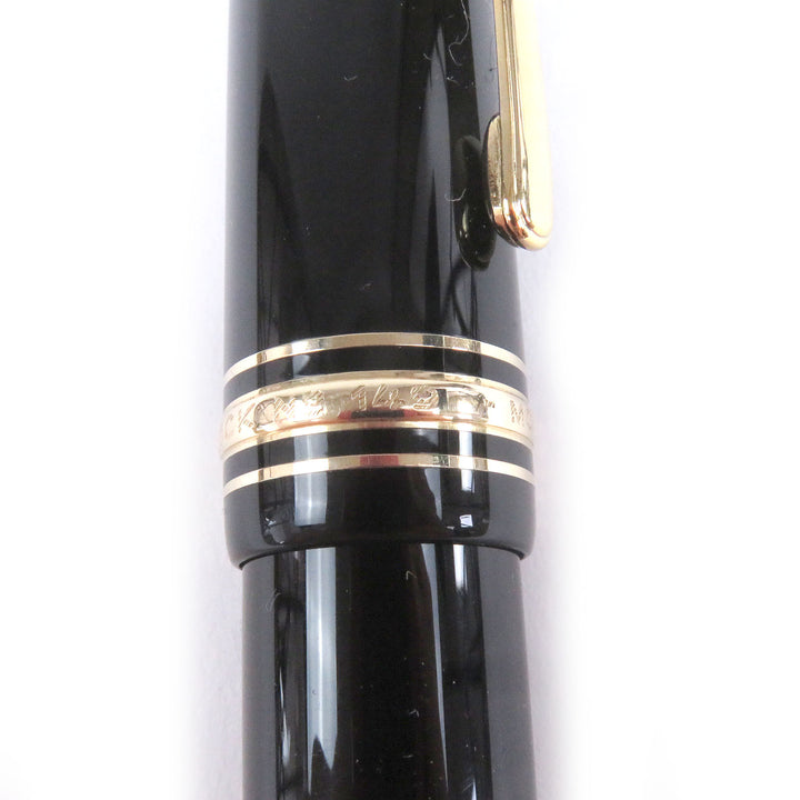 美品□MONTBLANC モンブラン マイスターシュテュック 149 ペン先18K Mニブ キャップ式 万年筆 ブラック ゴールド ドイツ製 メンズ