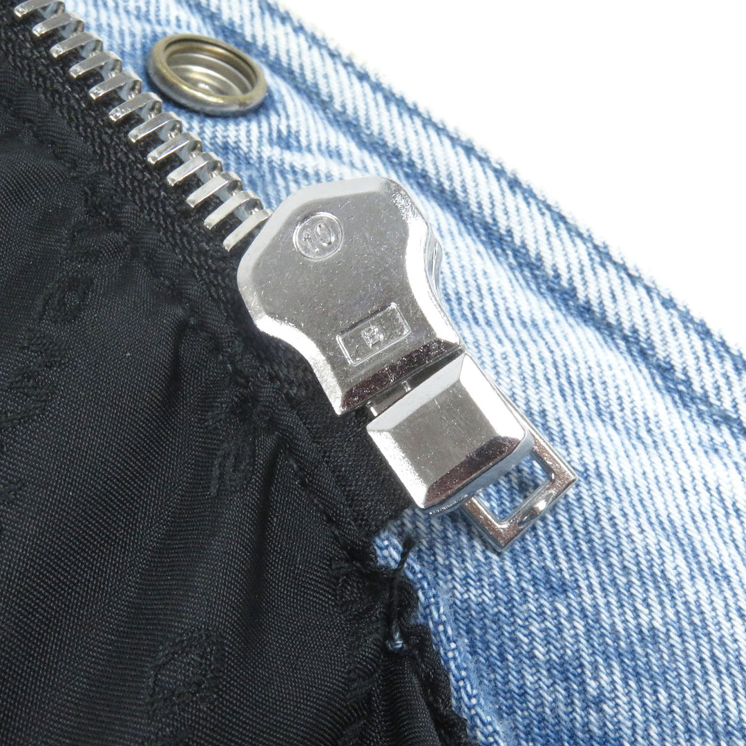 美品□Alexander Wang アレキサンダーワン UDC4222243 ライトウォッシュデニム フーデッド 中綿 パファージャケット ライトブルー XXS