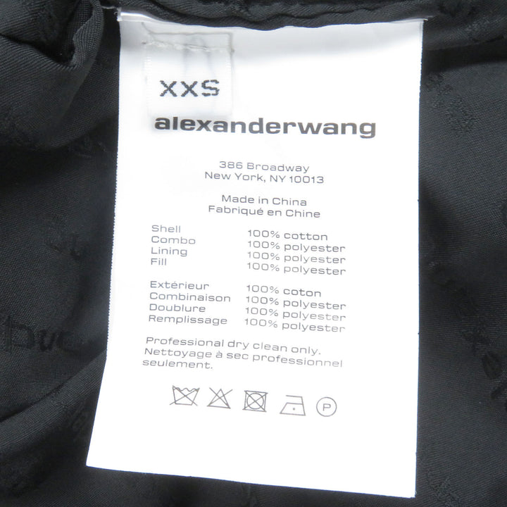 美品□Alexander Wang アレキサンダーワン UDC4222243 ライトウォッシュデニム フーデッド 中綿 パファージャケット ライトブルー XXS