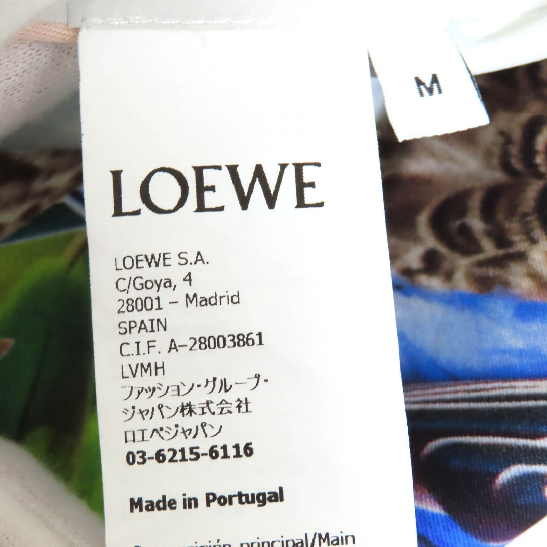 未使用品△LOEWE ロエベ S359Y02X58 パロットプリント アナグラムロゴ ハーフジップ 長袖 トップス イエロー系 マルチカラー M　正規品