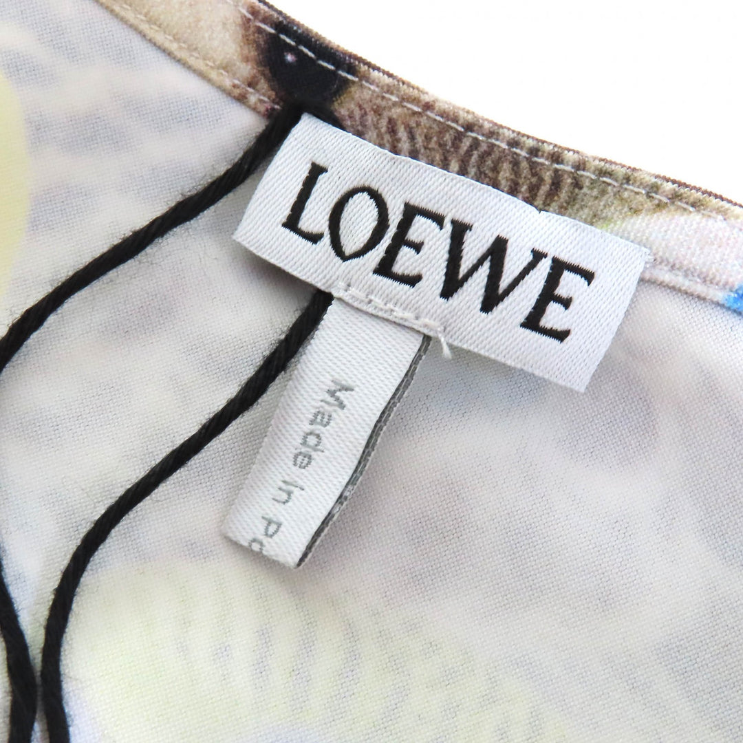 未使用品△LOEWE ロエベ S359Y02X58 パロットプリント アナグラムロゴ ハーフジップ 長袖 トップス イエロー系 マルチカラー M　正規品