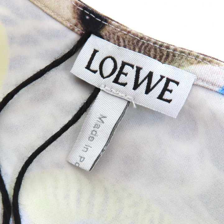 未使用品△LOEWE ロエベ S359Y02X58 パロットプリント アナグラムロゴ ハーフジップ 長袖 トップス イエロー系 マルチカラー M　正規品