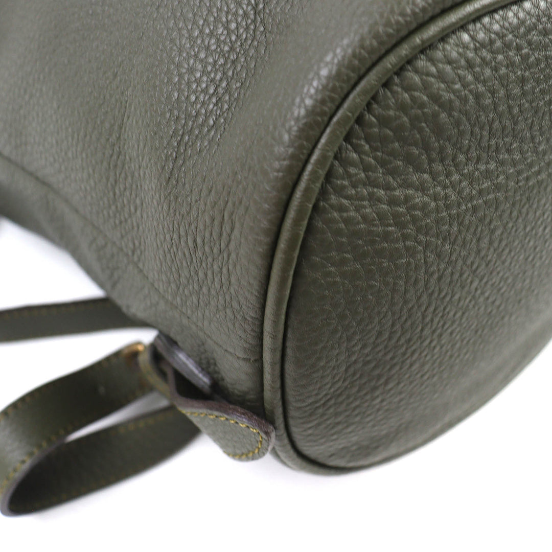 美品△Felisi フェリージ 16/35-LD ロゴバックル 2WAY レザー トートバッグ リュック・デイパック ダークグリーン 伊製 定価132000円