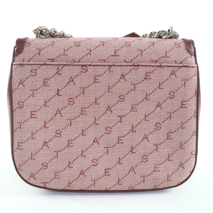 美品☆Stella McCartney ステラマッカートニー 581291 モノグラム キャンバス ロゴ ショルダー 2WAY レザー ショルダーバッグ ボルドー系