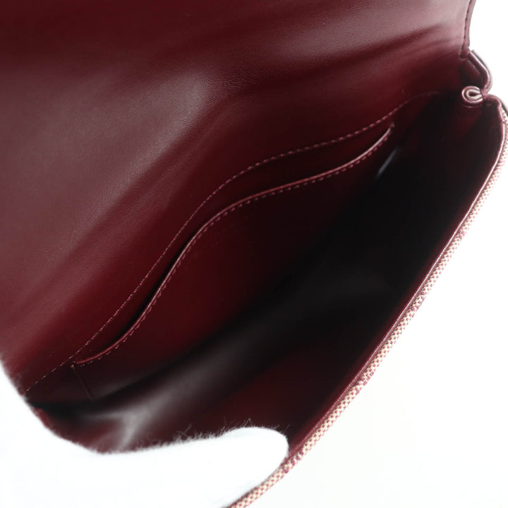 美品☆Stella McCartney ステラマッカートニー 581291 モノグラム キャンバス ロゴ ショルダー 2WAY レザー ショルダーバッグ ボルドー系