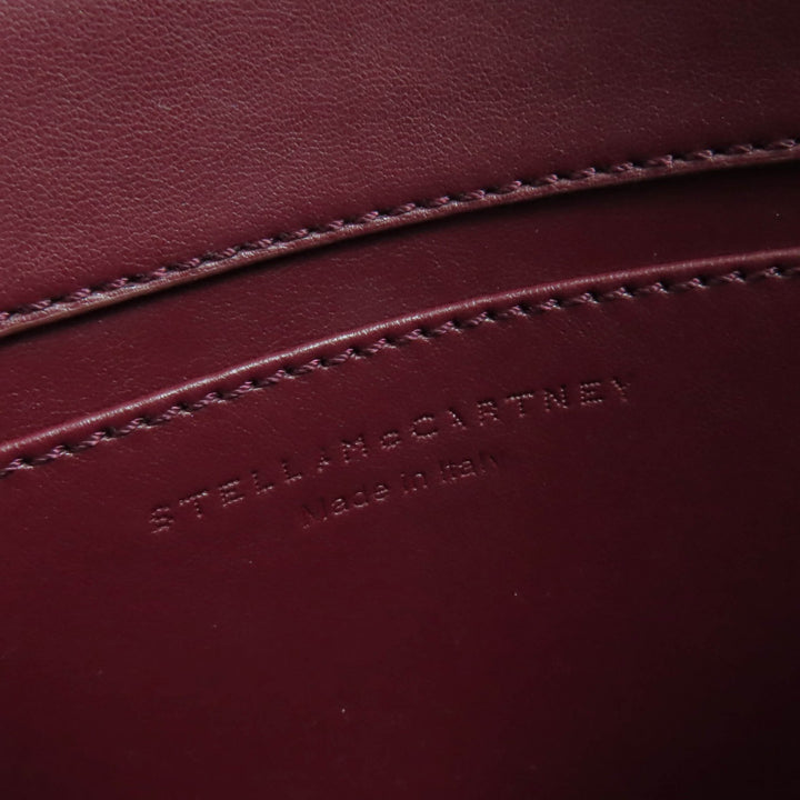美品☆Stella McCartney ステラマッカートニー 581291 モノグラム キャンバス ロゴ ショルダー 2WAY レザー ショルダーバッグ ボルドー系