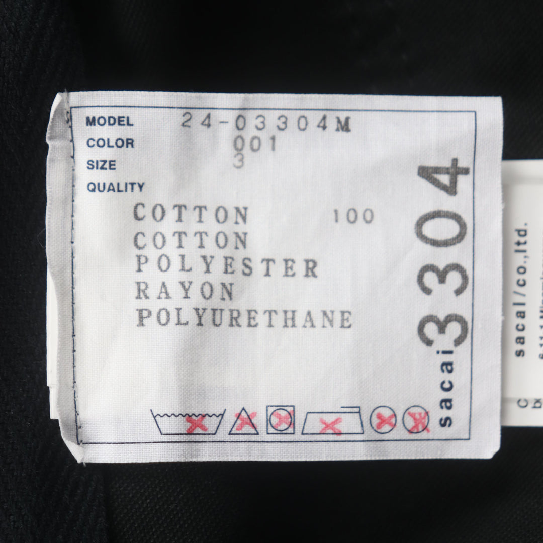 極美品▼Sacai サカイ 24SS 24-03304M Moleskin Embroidered Patch Jacket モールスキンエンブロイダリージャケット 3 正規品 メンズ