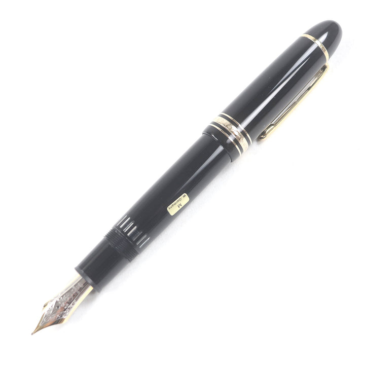 極美品□MONTBLANC モンブラン マイスターシュテュック 149 ペン先18K Mニブ キャップ式 万年筆 ブラック ゴールド 箱付き 西ドイツ製