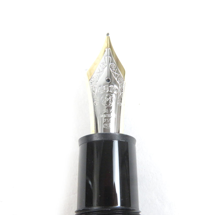 極美品□MONTBLANC モンブラン マイスターシュテュック 149 ペン先18K Mニブ キャップ式 万年筆 ブラック ゴールド 箱付き 西ドイツ製