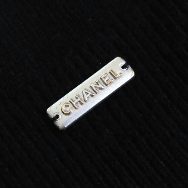 極美品△CHANEL シャネル 21N P70647 カシミヤ100％ ロゴプレート ココマーク ハイネック 長袖 ニット ブラック マルチカラー 36 正規品