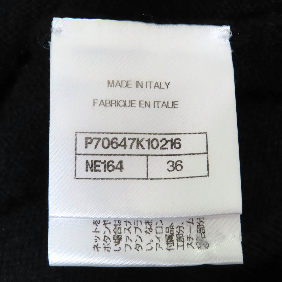 極美品△CHANEL シャネル 21N P70647 カシミヤ100％ ロゴプレート ココマーク ハイネック 長袖 ニット ブラック マルチカラー 36 正規品