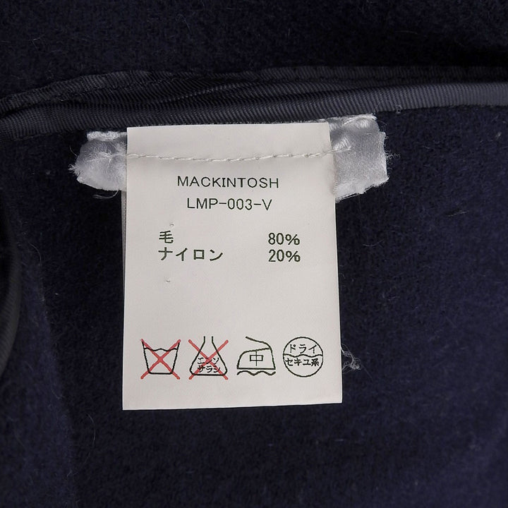 美品▲Mackintosh マッキントッシュ ロゴトグルボタン フード付き メルトン生地 ダッフルコート ネイビー 34 伊製 正規品 レディース