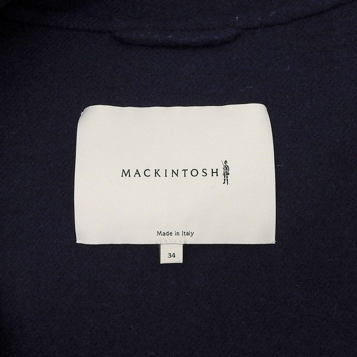 美品▲Mackintosh マッキントッシュ ロゴトグルボタン フード付き メルトン生地 ダッフルコート ネイビー 34 伊製 正規品 レディース