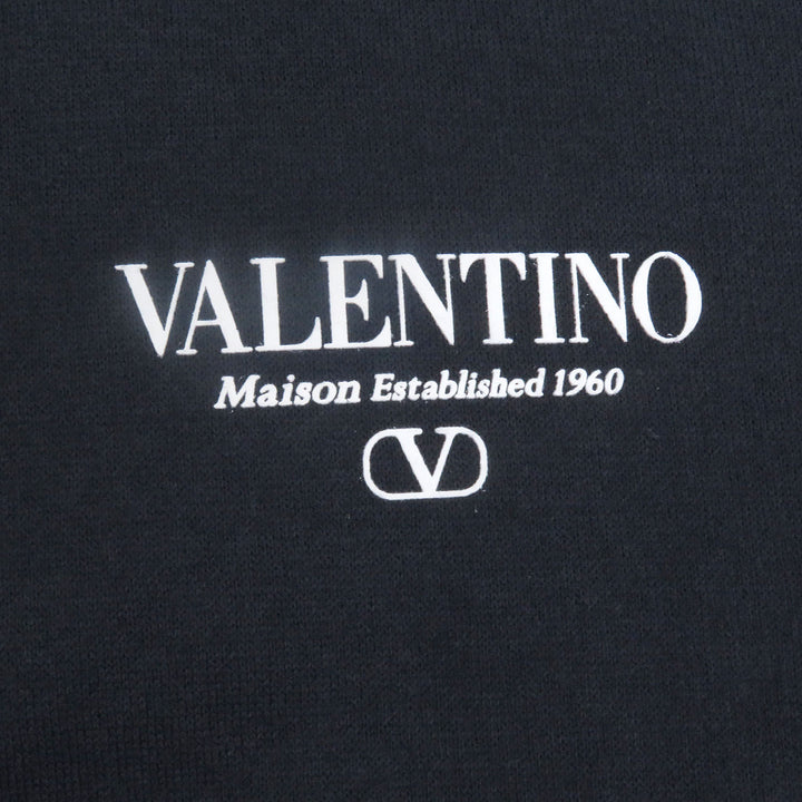未使用品□VALENTINO ヴァレンティノ 2024年製 5V3MF27QA8D コットン ポリアミド ロゴプリント パーカー ネイビー XS 伊製 正規品 メンズ