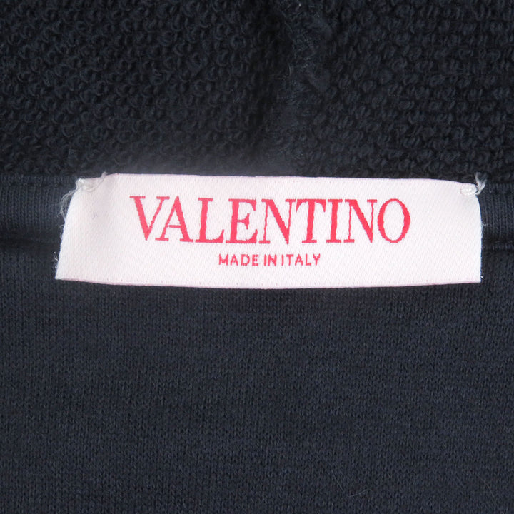 未使用品□VALENTINO ヴァレンティノ 2024年製 5V3MF27QA8D コットン ポリアミド ロゴプリント パーカー ネイビー XS 伊製 正規品 メンズ
