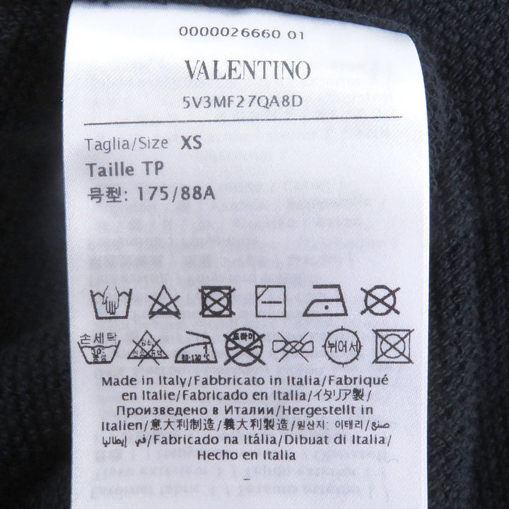 未使用品□VALENTINO ヴァレンティノ 2024年製 5V3MF27QA8D コットン ポリアミド ロゴプリント パーカー ネイビー XS 伊製 正規品 メンズ