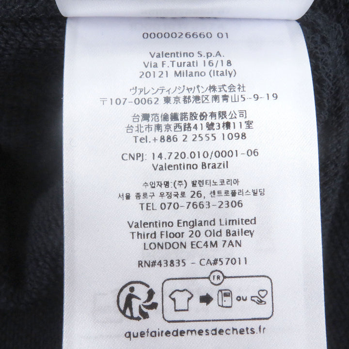 未使用品□VALENTINO ヴァレンティノ 2024年製 5V3MF27QA8D コットン ポリアミド ロゴプリント パーカー ネイビー XS 伊製 正規品 メンズ