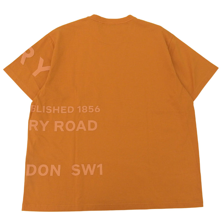 極美品▲BURBERRY バーバリー 8040692 コットン100％ ホースフェリープリント ショートスリーブ 半袖Ｔシャツ オレンジ L 正規品 メンズ