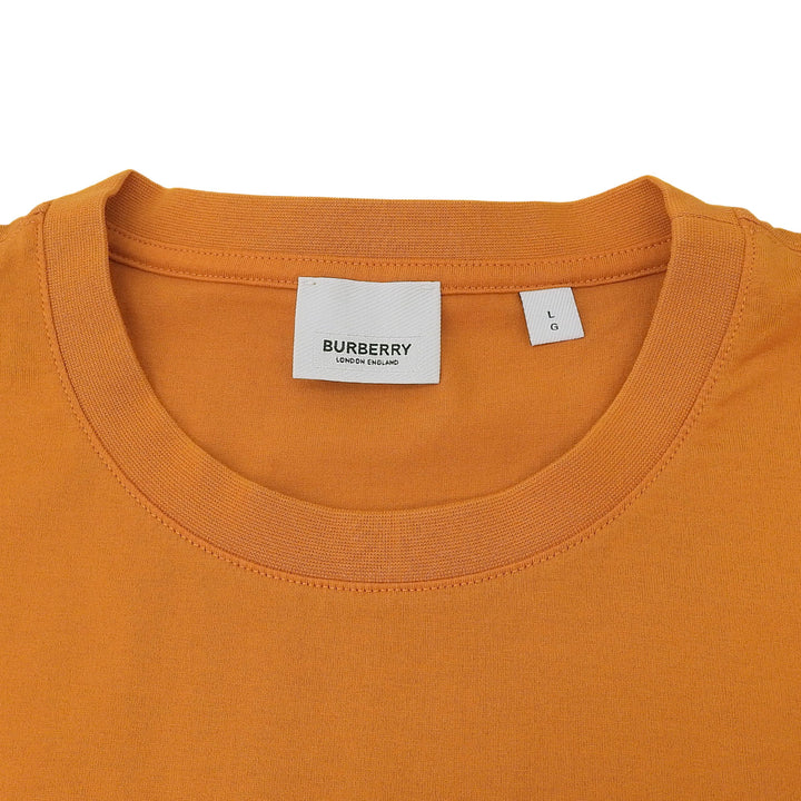 極美品▲BURBERRY バーバリー 8040692 コットン100％ ホースフェリープリント ショートスリーブ 半袖Ｔシャツ オレンジ L 正規品 メンズ