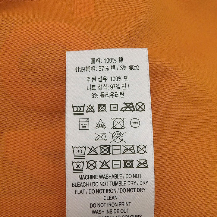 極美品▲BURBERRY バーバリー 8040692 コットン100％ ホースフェリープリント ショートスリーブ 半袖Ｔシャツ オレンジ L 正規品 メンズ