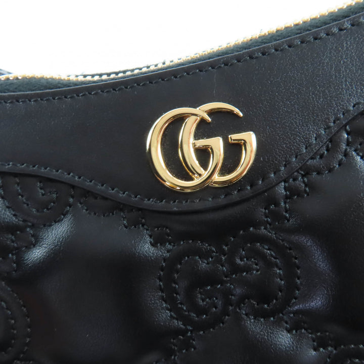 極美品☆GUCCI グッチ 735049 GGマトラッセ 2WAY レザー ハンドバッグ ショルダーバッグ ブラック 保存袋付き イタリア製　レディース