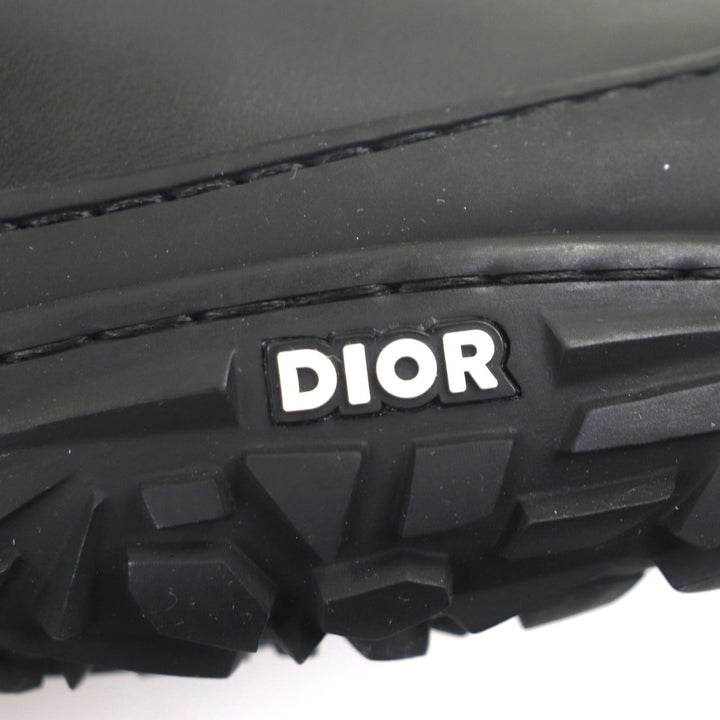 極美品▼DIOR ディオール オム B28 レザー ロゴ付き ハイトップスニーカー サイドゴア ショートブーツ ブラック 41 イタリア製 メンズ