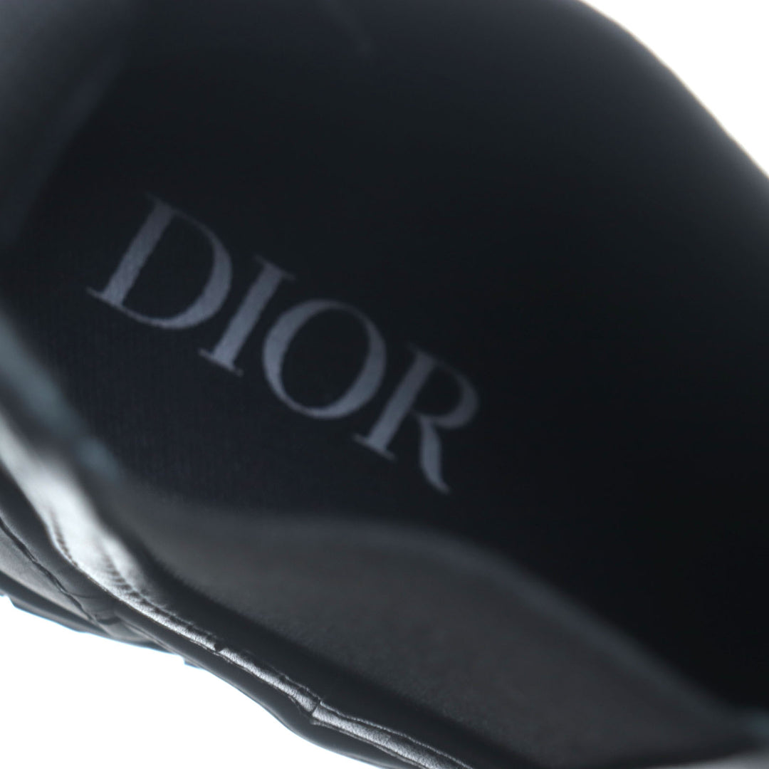 極美品▼DIOR ディオール オム B28 レザー ロゴ付き ハイトップスニーカー サイドゴア ショートブーツ ブラック 41 イタリア製 メンズ