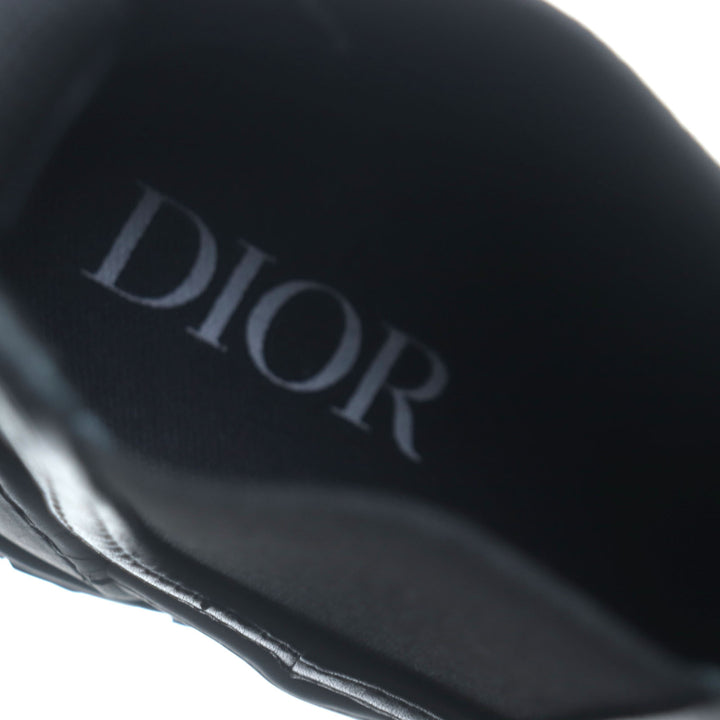 極美品▼DIOR ディオール オム B28 レザー ロゴ付き ハイトップスニーカー サイドゴア ショートブーツ ブラック 41 イタリア製 メンズ