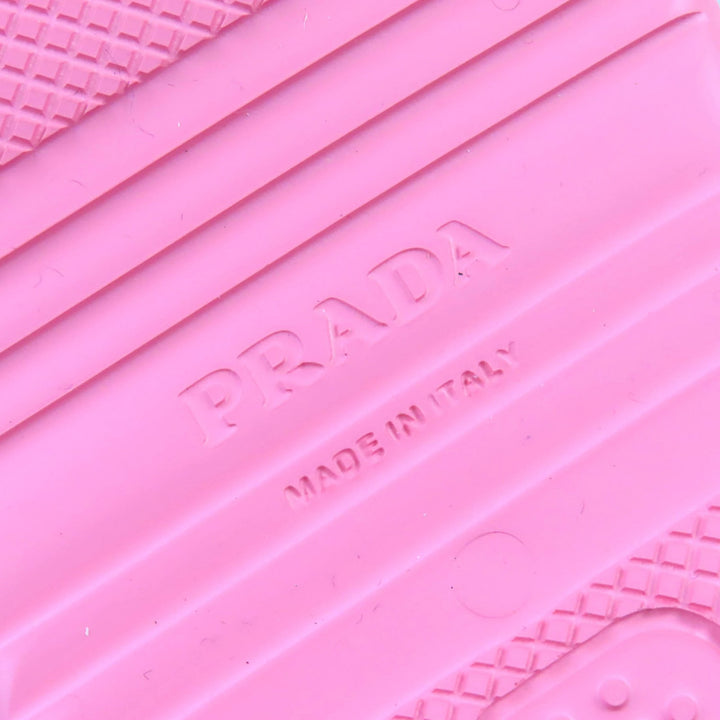 未使用品△PRADA プラダ 1S811M トライアングルロゴ ラバー サンダル ミュール スリッポン ピンク 36 箱付き イタリア製 レディース