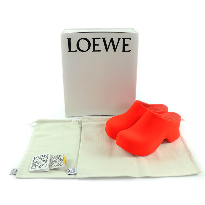 未使用品★LOEWE ロエベ L814V29X15 テラフォームクロッグ サボ ミュール サンダル ネオンオレンジ 36 箱・保存袋付き イタリア製