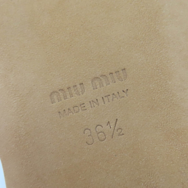 極美品☆MIUMIU ミュウミュウ 5XX554 ロゴ デニム ミュール スライド サンダル インディゴブルー 36.5 イタリア製 レディース