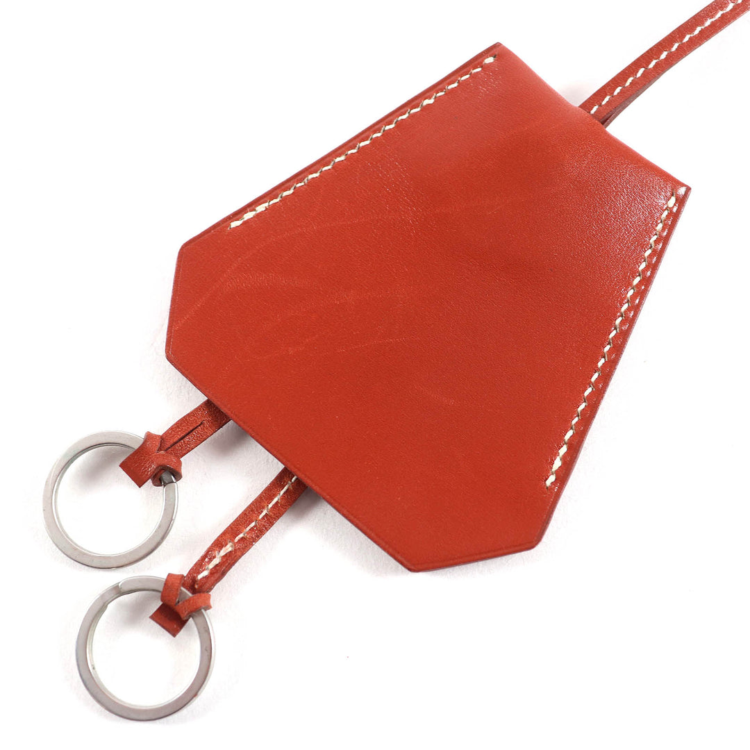 美品△HERMES エルメス ヴィンテージ レザー マルジェラ期 クロシェット ネックレス ブラウン □C刻印 フランス製 メンズ レディース