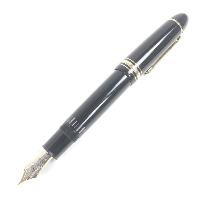 美品□MONTBLANC モンブラン マイスターシュテュック 149 ペン先18K Mニブ キャップ式 万年筆 ブラック ゴールド ドイツ製 メンズ
