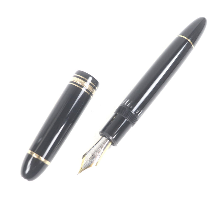 美品□MONTBLANC モンブラン マイスターシュテュック 149 ペン先18K Mニブ キャップ式 万年筆 ブラック ゴールド ドイツ製 メンズ