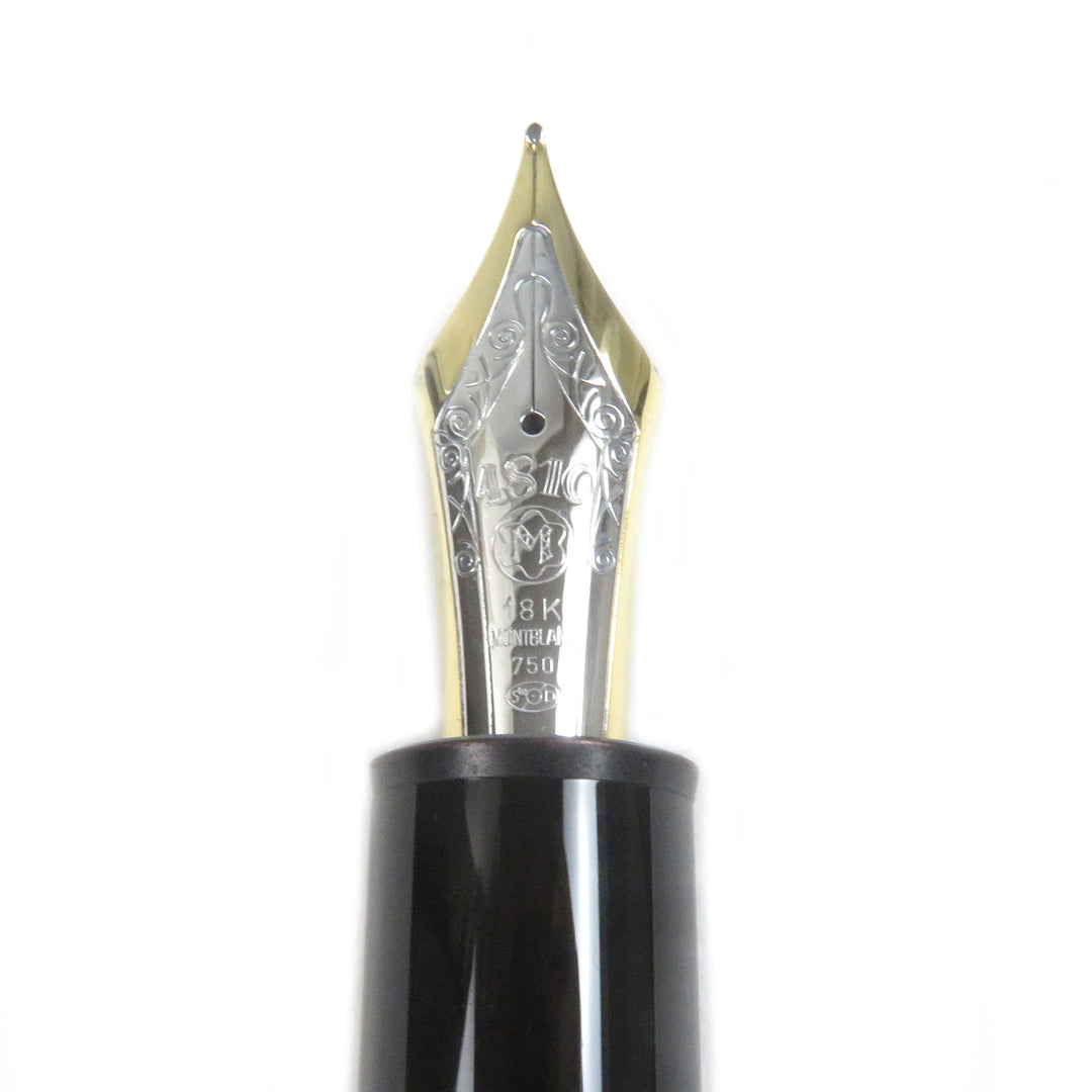 美品□MONTBLANC モンブラン マイスターシュテュック 149 ペン先18K Mニブ キャップ式 万年筆 ブラック ゴールド ドイツ製 メンズ