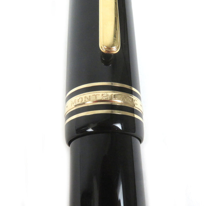 美品□MONTBLANC モンブラン マイスターシュテュック 149 ペン先18K Mニブ キャップ式 万年筆 ブラック ゴールド ドイツ製 メンズ
