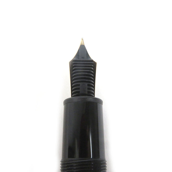 美品□MONTBLANC モンブラン マイスターシュテュック 146 ペン先14K Fニブ キャップ式 万年筆 ブラック ゴールド ドイツ製 メンズ