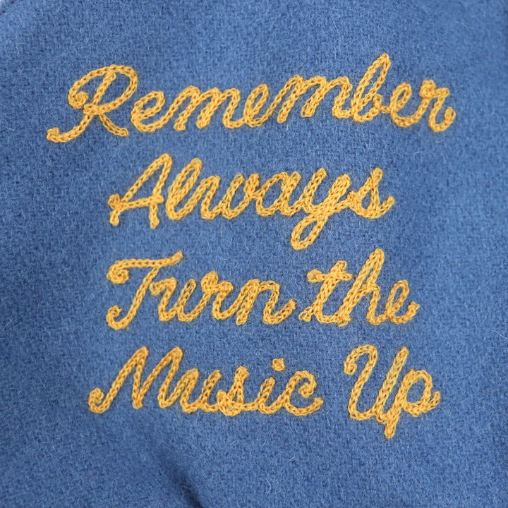 極美品▼HYSTERIC GLAMOUR ヒステリックグラマー 02243AB10 TURN THE MUSIC UP 刺繍 袖革 スタジアムジャケット スタジャン M 正規品