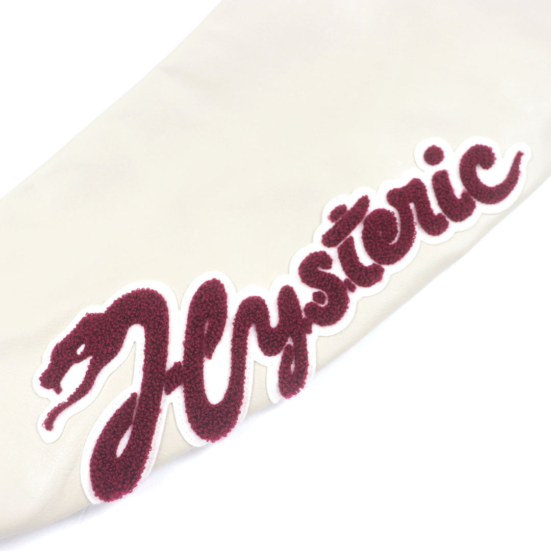 極美品▼HYSTERIC GLAMOUR ヒステリックグラマー 02243AB10 TURN THE MUSIC UP 刺繍 袖革 スタジアムジャケット スタジャン M 正規品