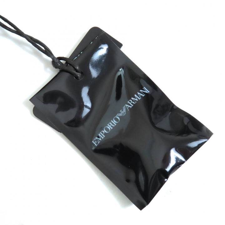 美品△EMPORIO ARMANI エンポリオ アルマーニ 2023年製 E3NA1H 2NWAZ バックスリット 半袖 ワンピース ネイビー 36 ハンガー付き 正規品