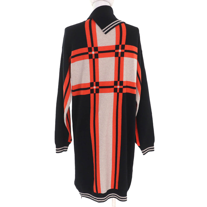 未使用品△HERMES エルメス 23AW 3H2502DD BRIDES de GALA ブリッド・ドゥ・ガラ 式典用馬勒 カシミヤ100％ ロング ニット ワンピース 34