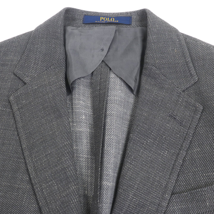 美品▼Polo by Ralph Lauren ポロバイラルフローレン シングルジャケット テーラードジャケット グレー 42 S ポルトガル製 正規品 メンズ