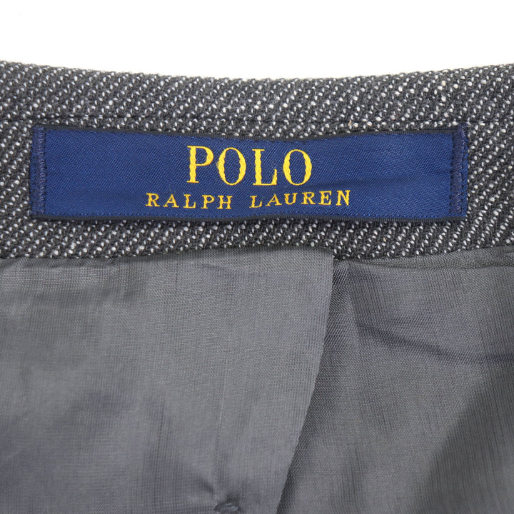 美品▼Polo by Ralph Lauren ポロバイラルフローレン シングルジャケット テーラードジャケット グレー 42 S ポルトガル製 正規品 メンズ