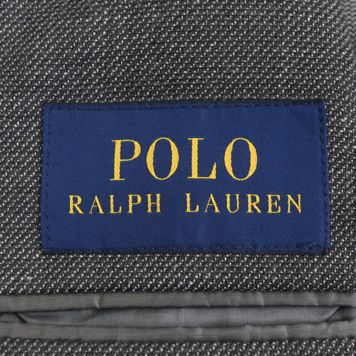美品▼Polo by Ralph Lauren ポロバイラルフローレン シングルジャケット テーラードジャケット グレー 42 S ポルトガル製 正規品 メンズ