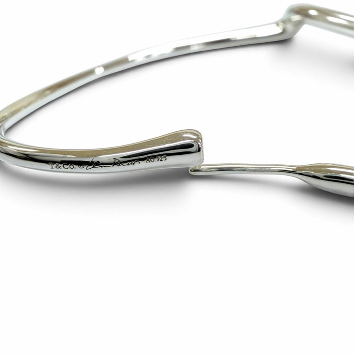 極美品☆TIFFANY&amp;Co. ティファニー エルサペレッティ オープン ハート フープ ミディアム AG925 ピアス シルバー 重量9.7g レディース